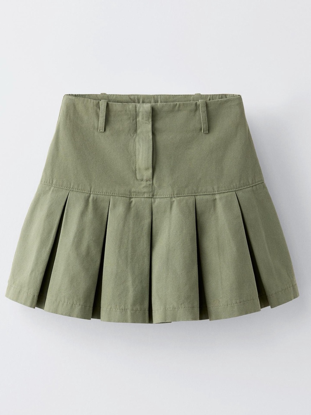 Zara girls box pleated skirt in khaki